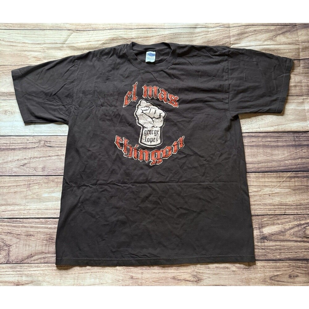 George Lopez El Mas Chingon Vato Skate 13 T Shirt Brown Size XL Vintage Y2K